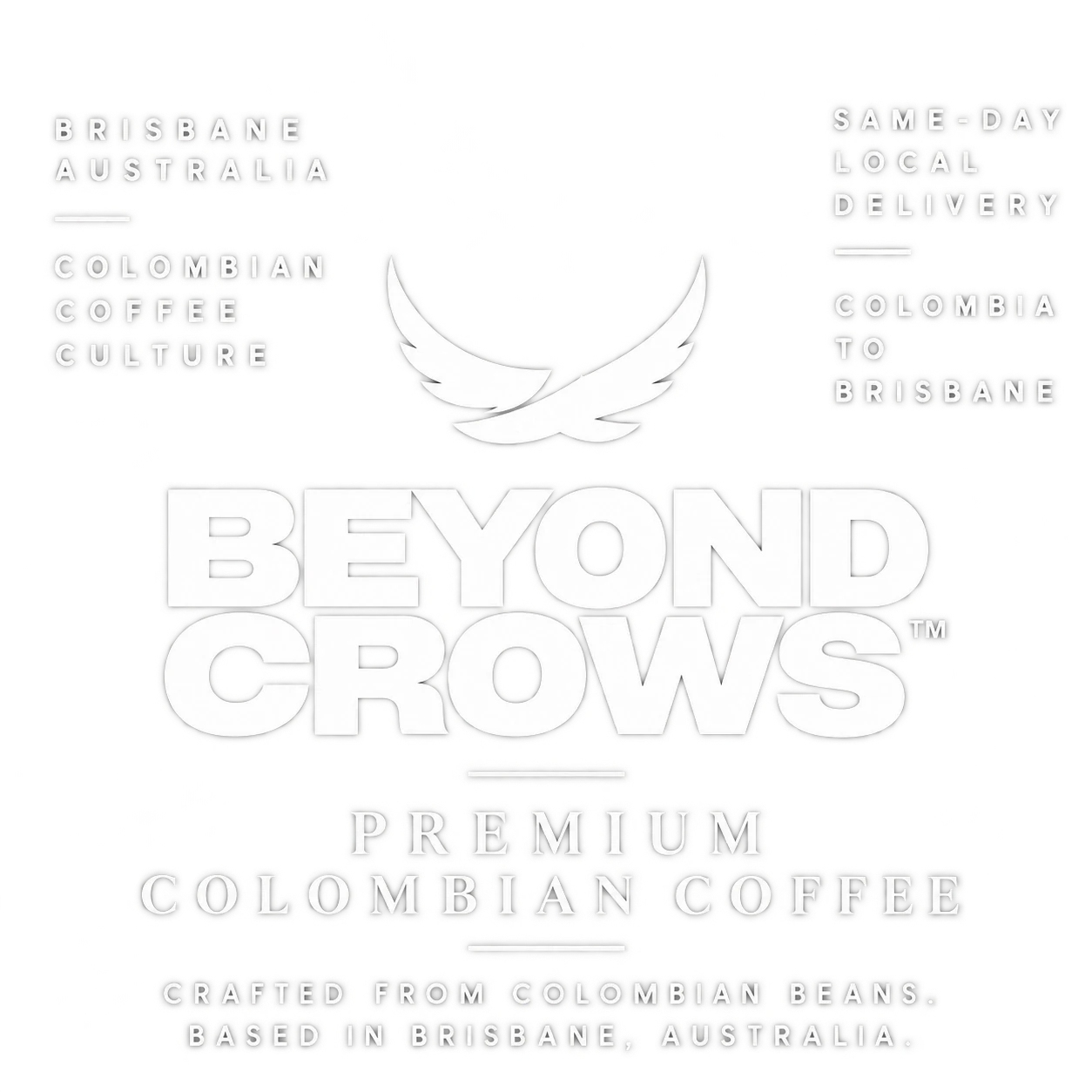 Beyond Crows Colombian coffee brand poster